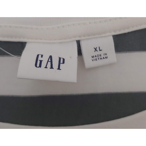 GAP‎ Womens XL Sleeveless Dress Striped Gray White Casual Maxi Tank - Picture 10 of 13